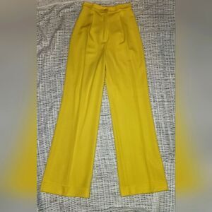Vintage 70s womens switchback high waisted yellow pants sz 7/8 measurements y2k